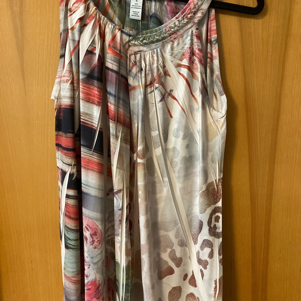 Fun silky halter tank top blouse